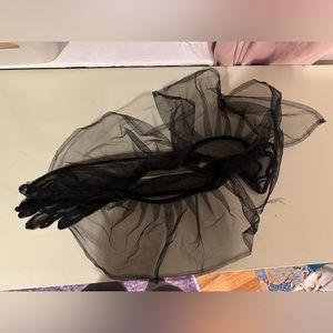 Black mesh opera gloves